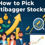 Investor analyzing stock market charts to pick multibagger stocks step by step.