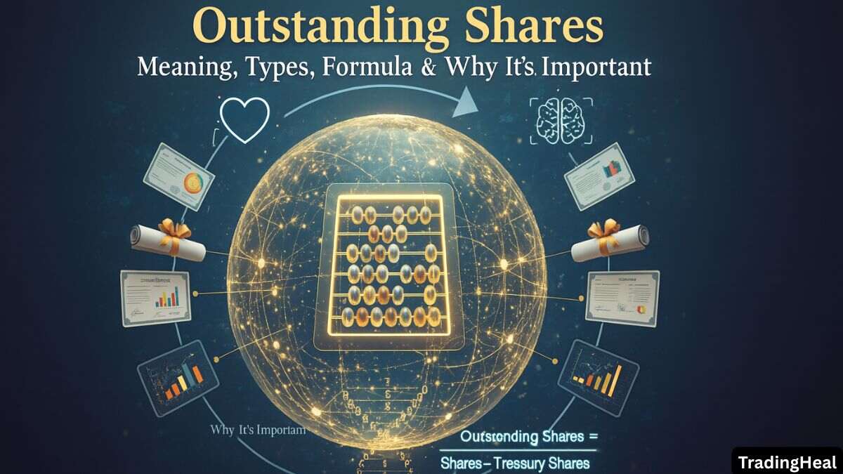 Chart explaining outstanding shares and their role in EPS and market capitalization.