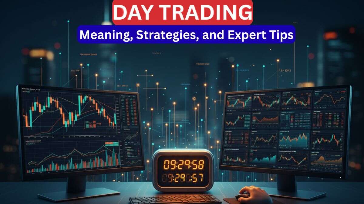 Day trader analyzing charts and planning day trading strategies